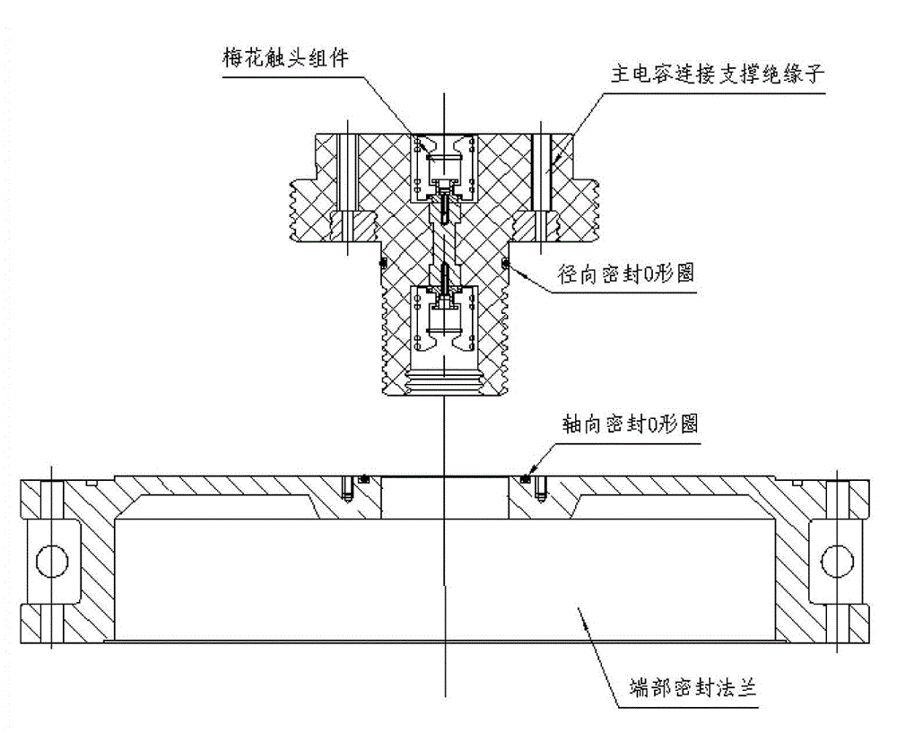 Connecting flange of equipotential shielded capacitive voltage transformer