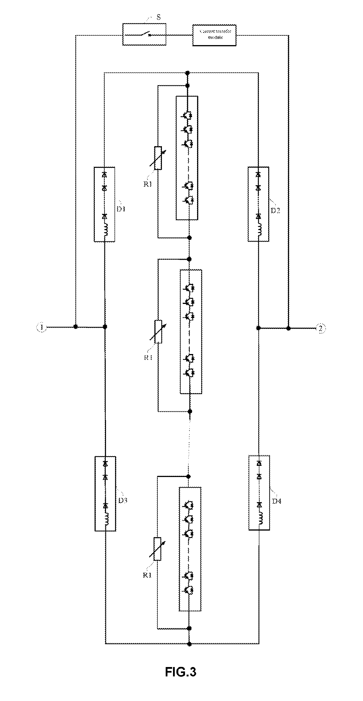 Direct current switch-off device and control method thereof