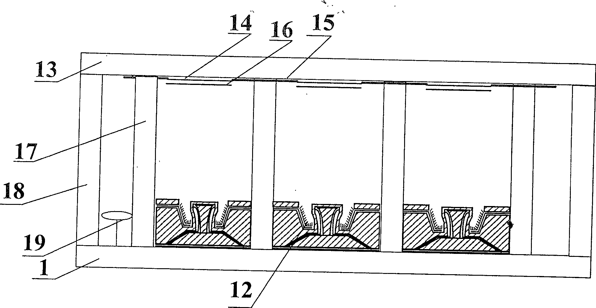 Flat-panel display device with side gate-modulated round-top cathode type emitting structure and its preparing process