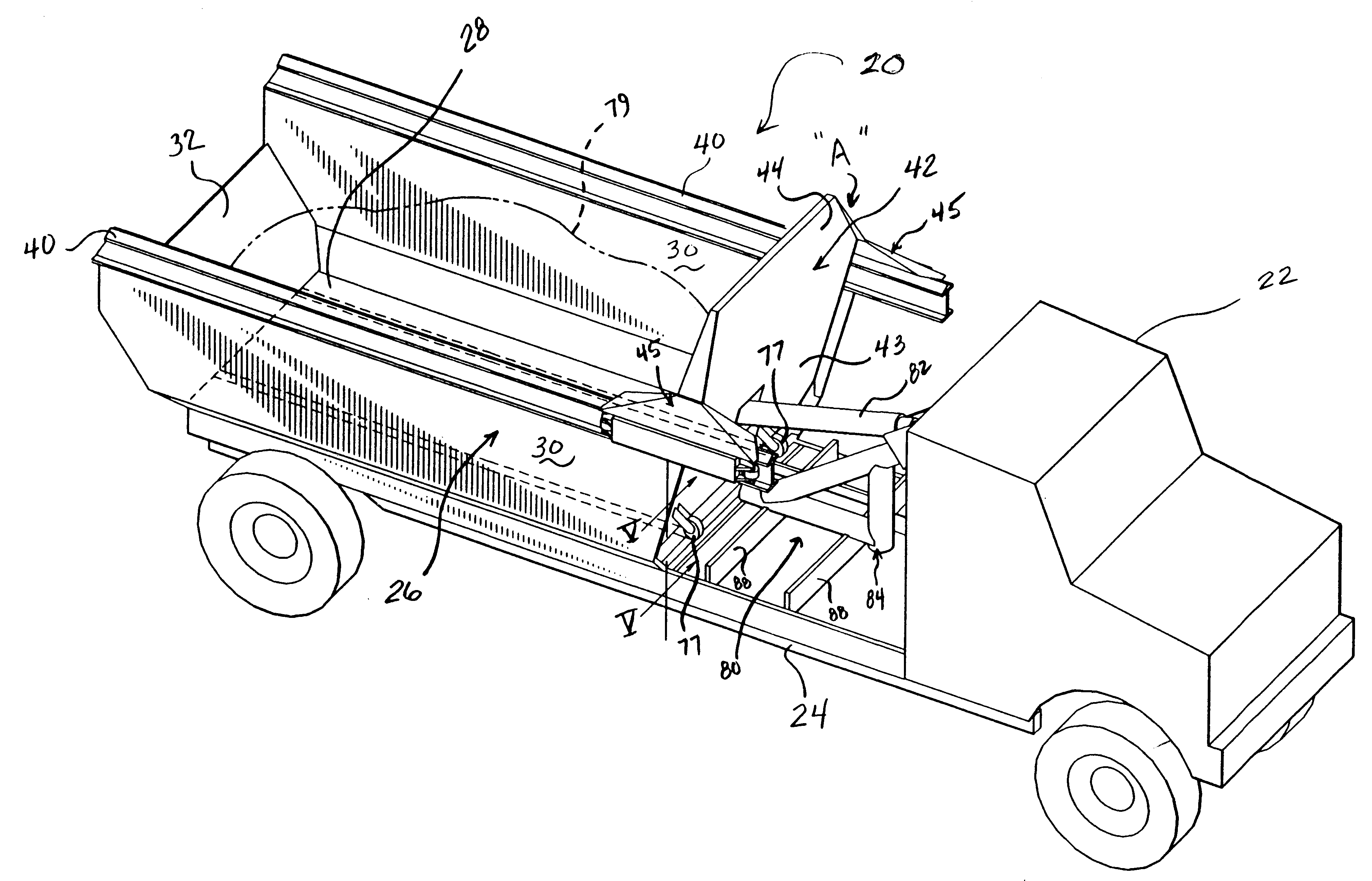 Ejector body and method using a tiltable ejector