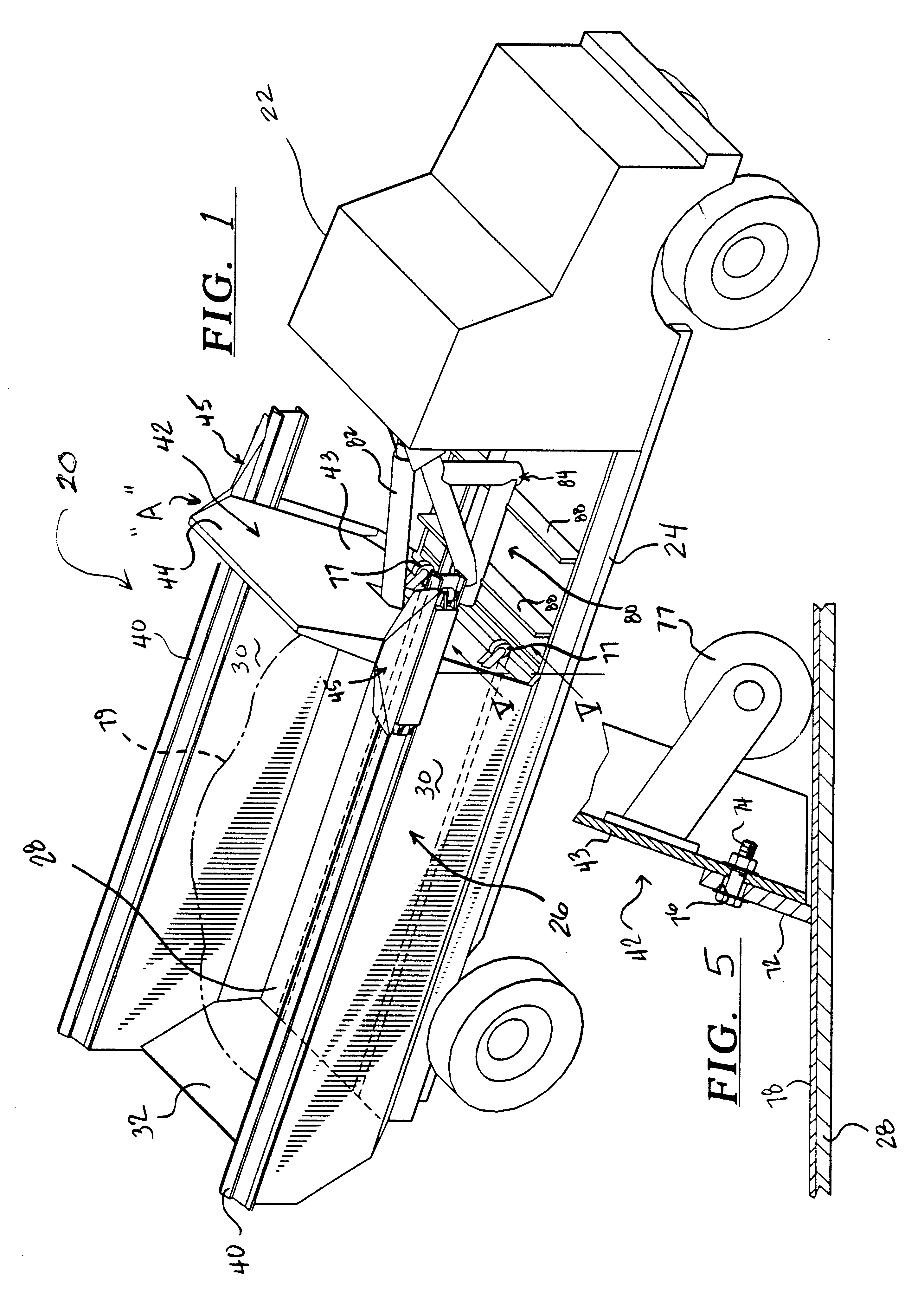 Ejector body and method using a tiltable ejector