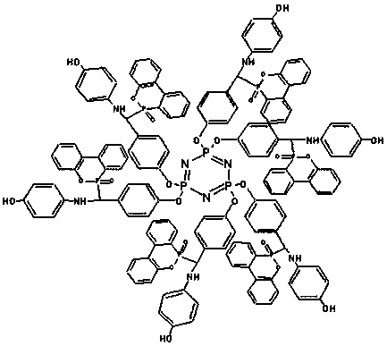 Flame retardant containing phosphonitrile-DOPO structure and preparation method of flame retardant agent