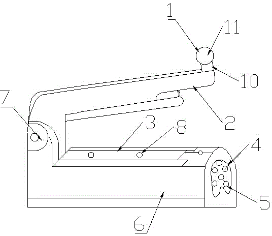 Manual type carton-sealing device used for washing powder finished product carton-filling