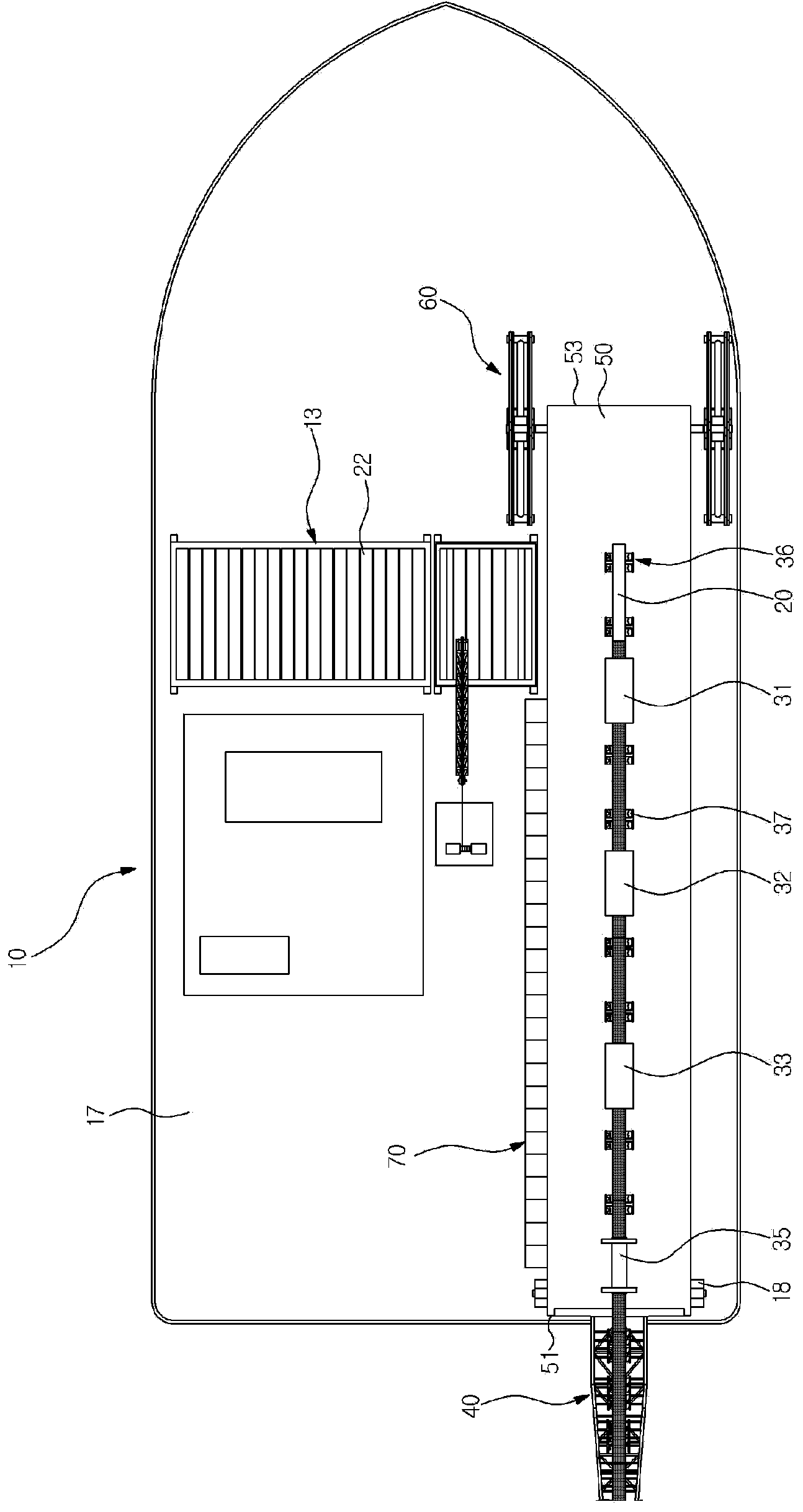 Pipeline-laying vessel and pipeline-laying method using same