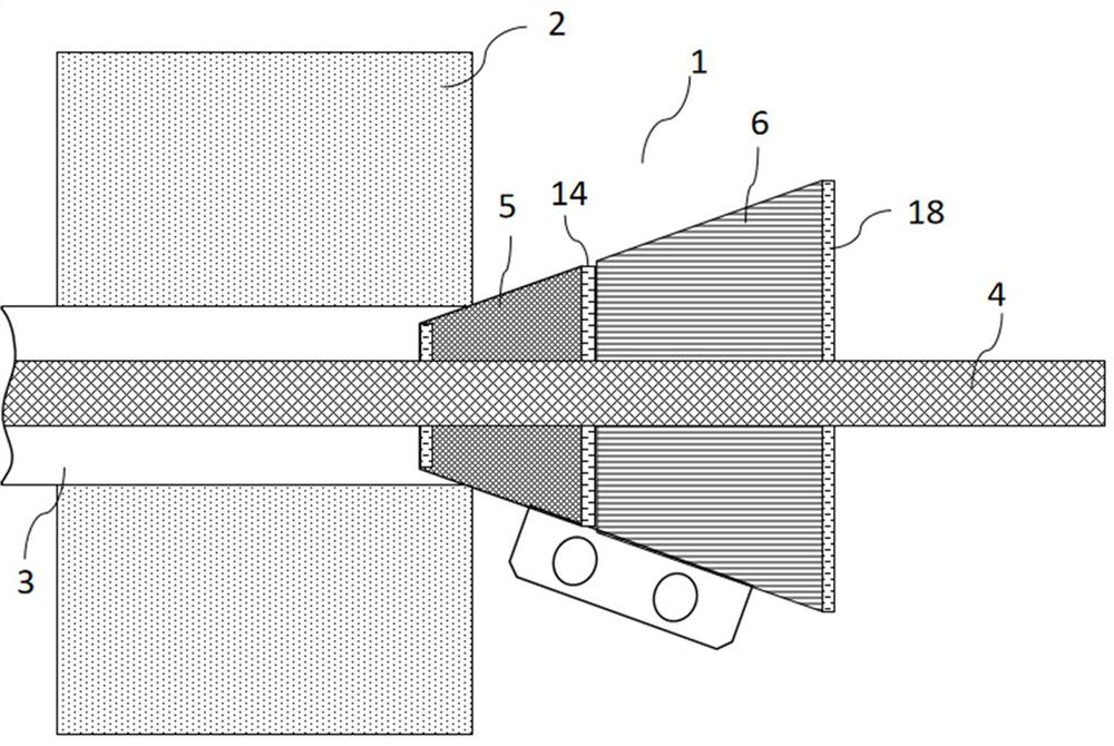 A kind of threading hole sealing device and sealing method for negative pressure device