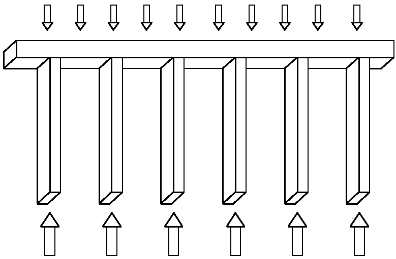 Prestressed fish belly sill with length-adjustable stay bars for retaining and protecting for deep foundation excavation