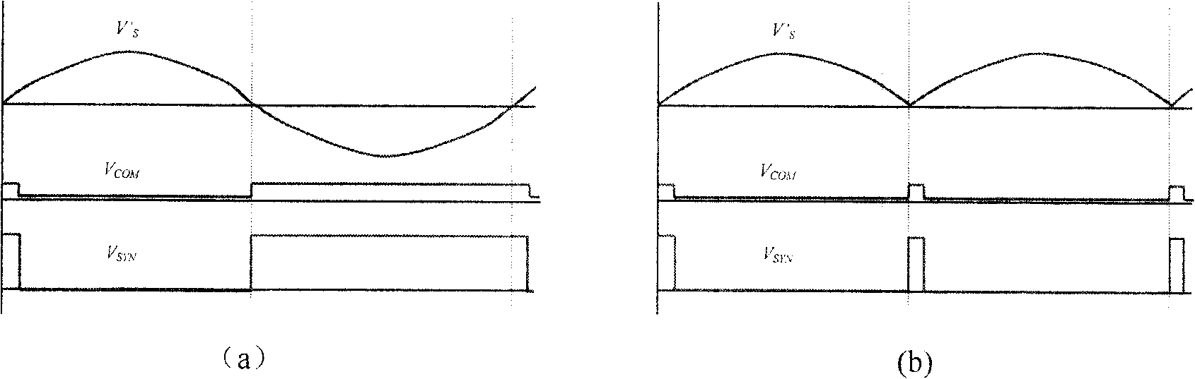 Synchronous detection circuit for frequency changing air conditioner digital voltage lifting PFC circuit