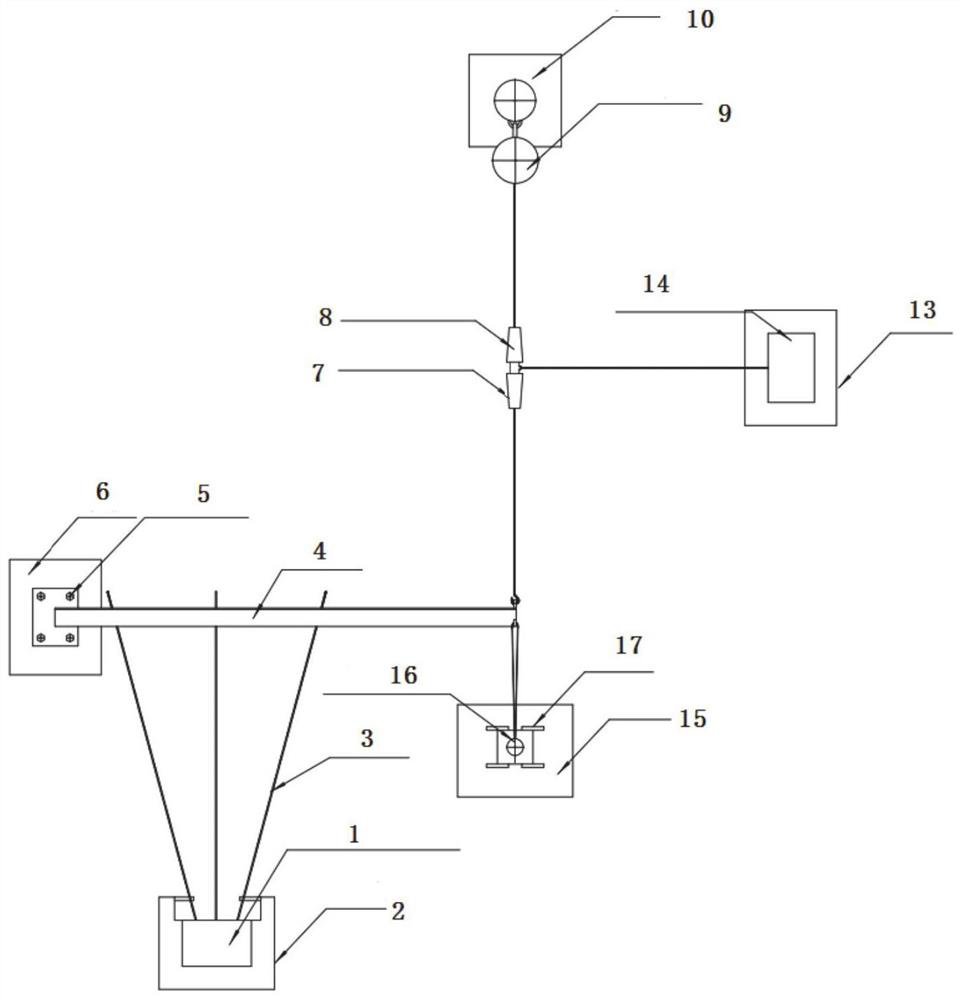 Power transmission tower angle steel reinforcing member mechanical property testing device and method