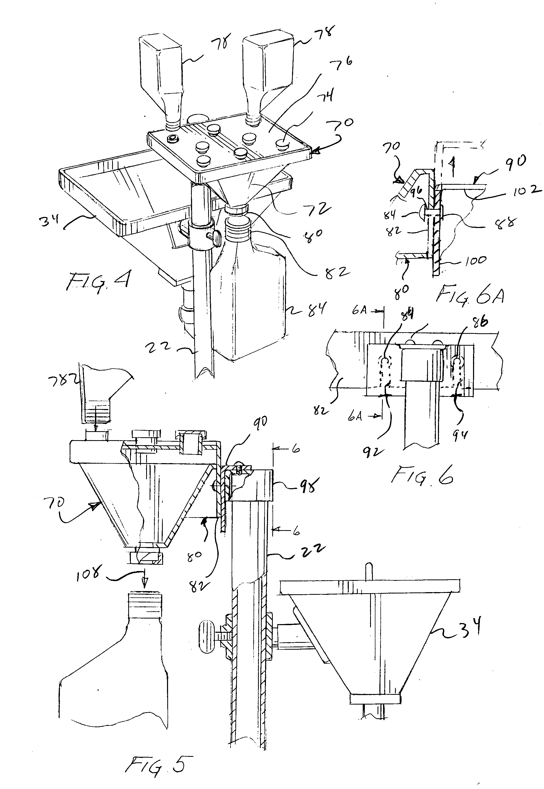 Dismantleable apparatus for transferring fluids between containers