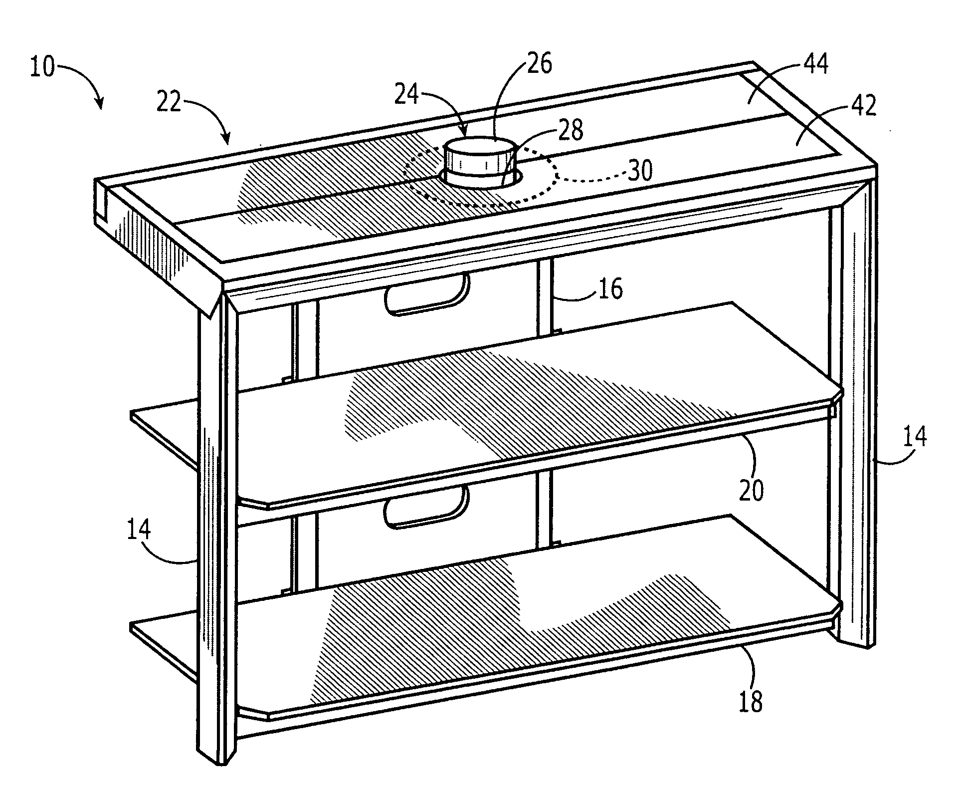 Base lock television stand