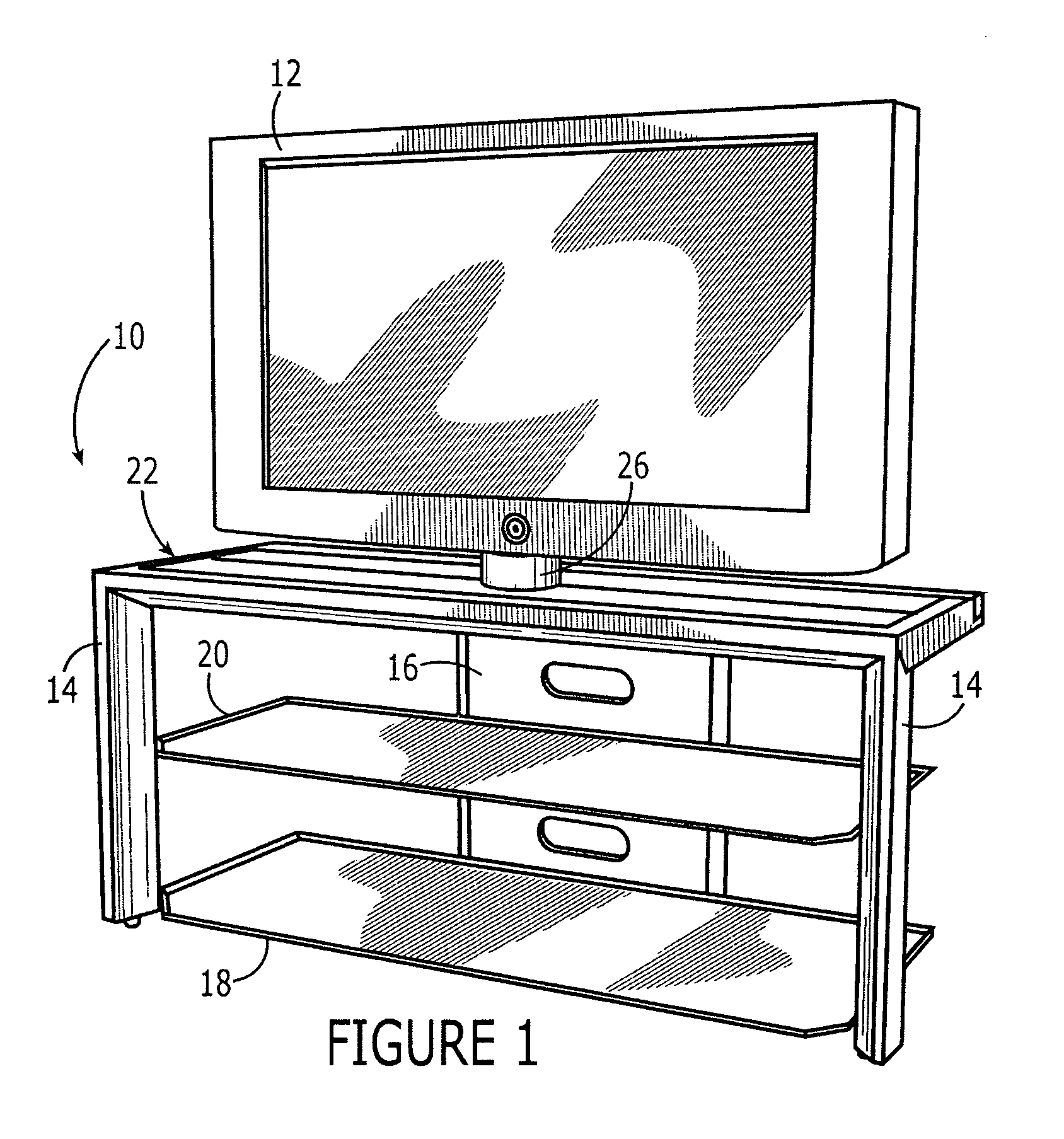 Base lock television stand