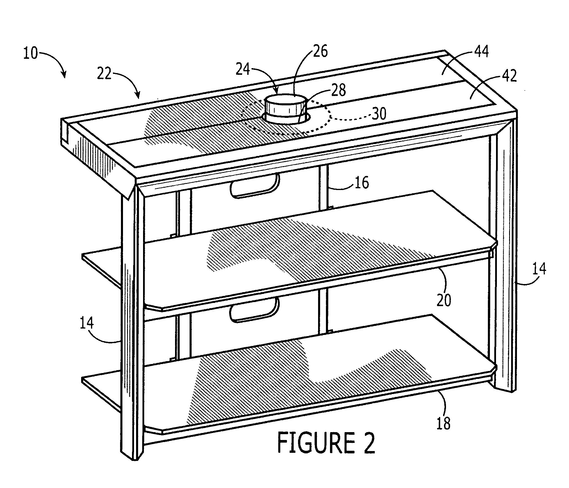 Base lock television stand