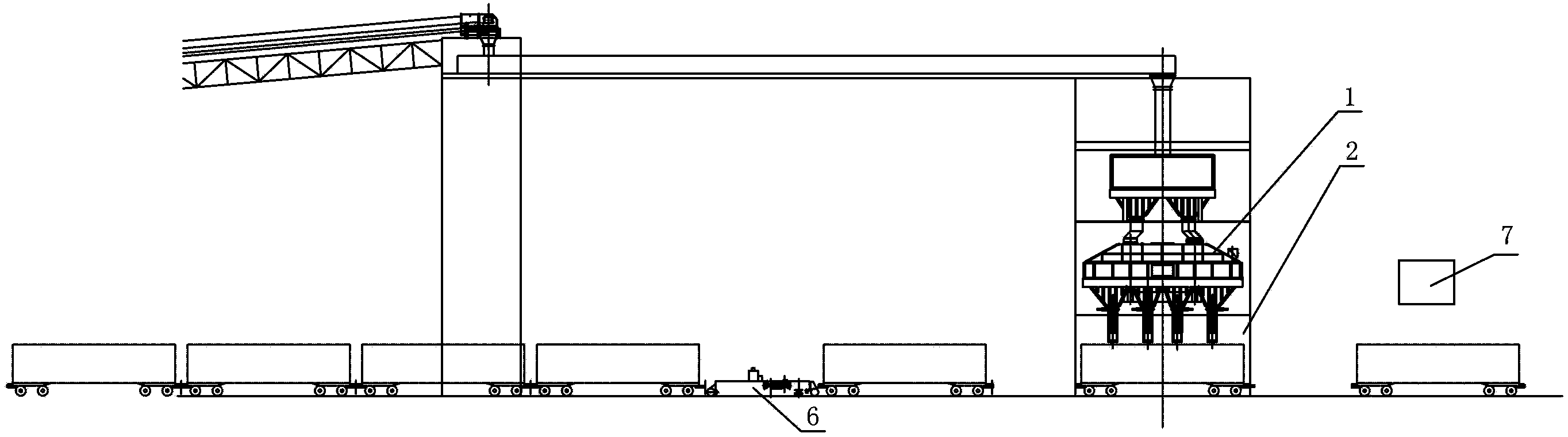 Railway gondola car loading system