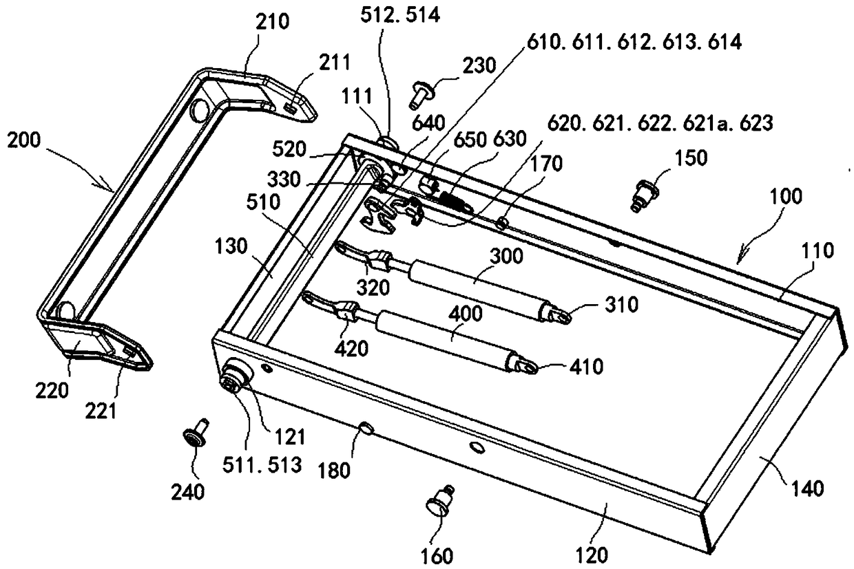 Embedded buffering closing-assisted locking mechanism for large-sized armrest