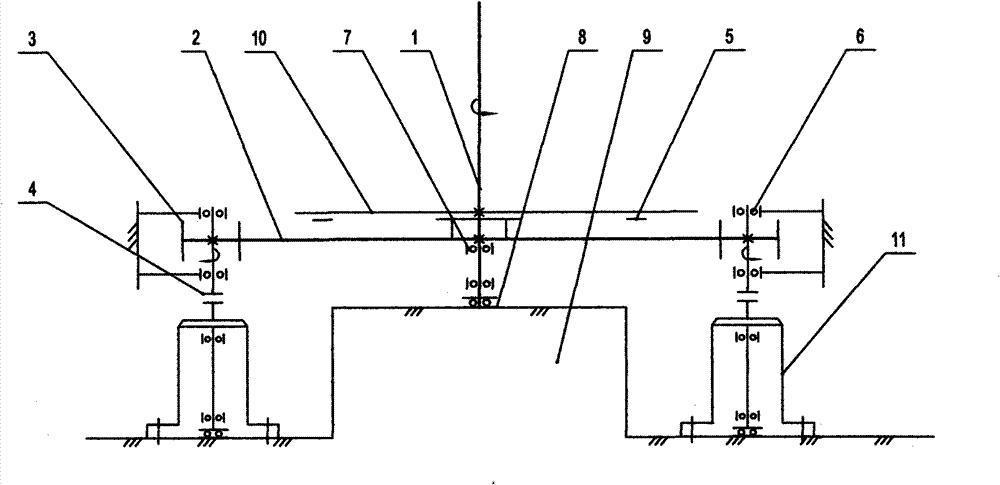 Mechanical transmission system for extra-large vertical axis wind power generation device