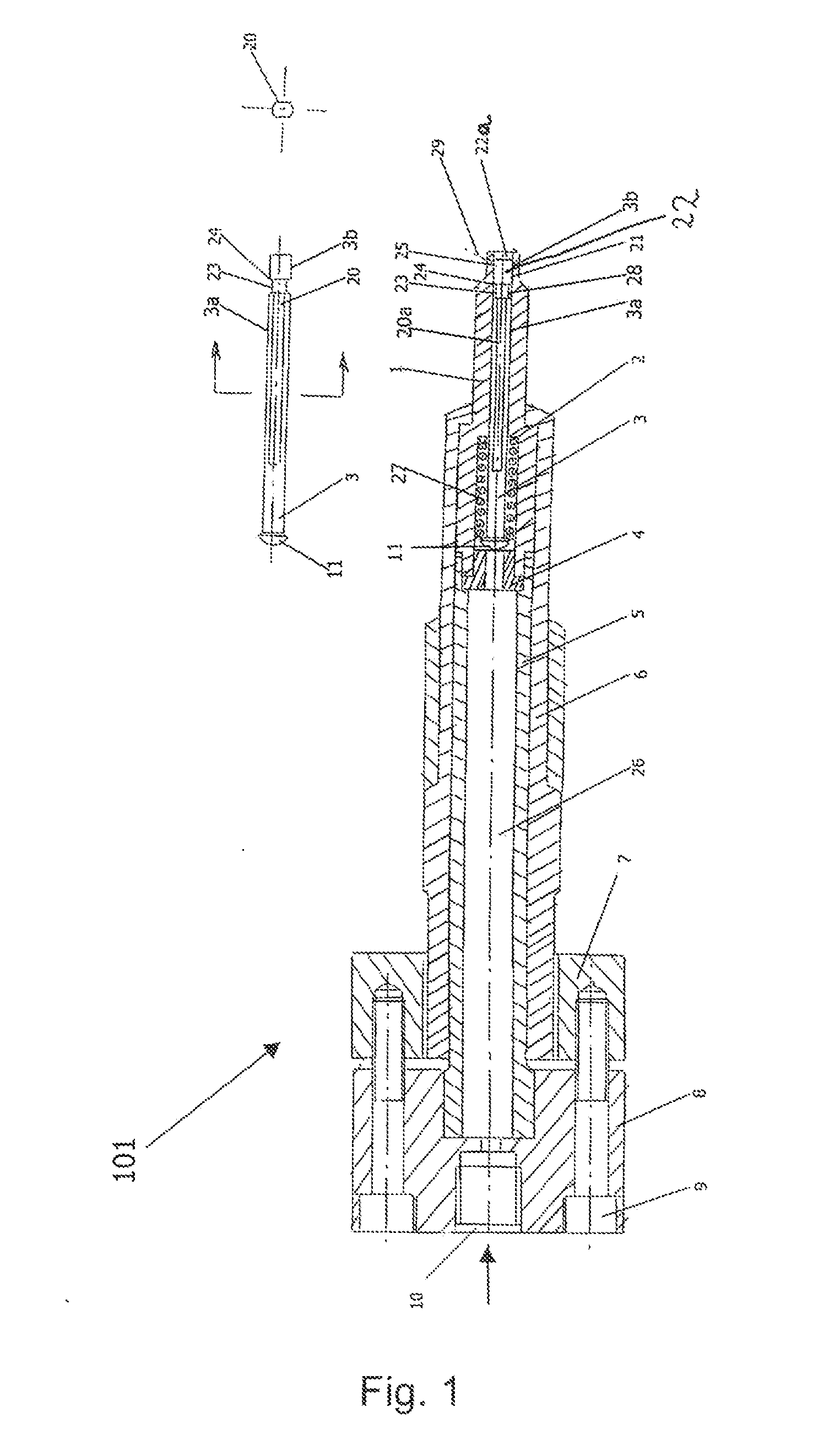 Injection nozzle for injecting lubricating oil in engine cylinders and use thereof