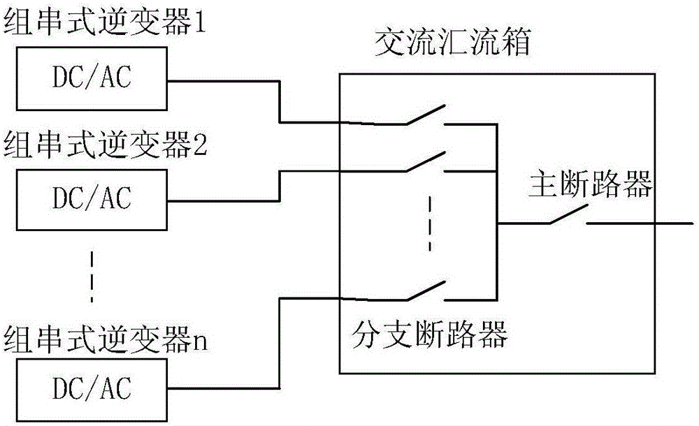 String-type photovoltaic inverter AC side parallel connection structure and photovoltaic grid-connected unit