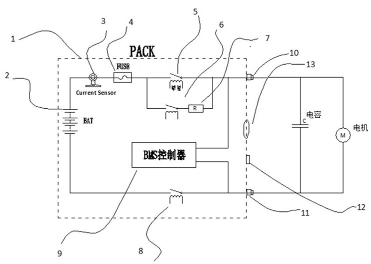 Integrated battery electric control system and lithium battery pack containing the electric control system