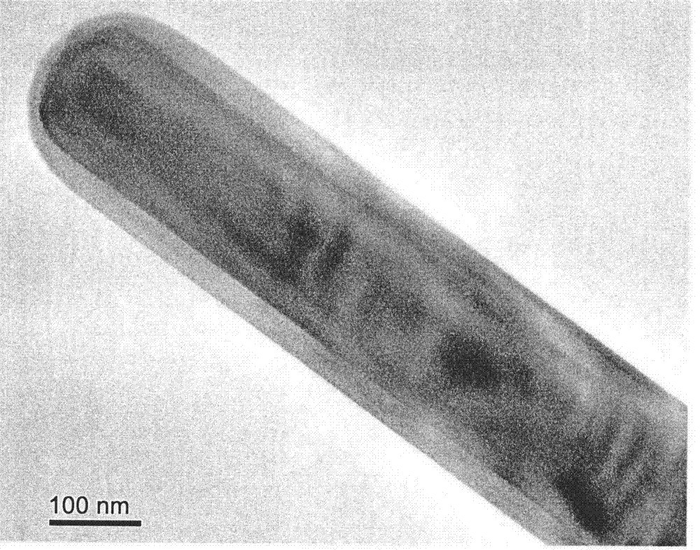 Preparation method of high-purity short-rod-like crystalline FeWO4/FeS core-shell nano structure