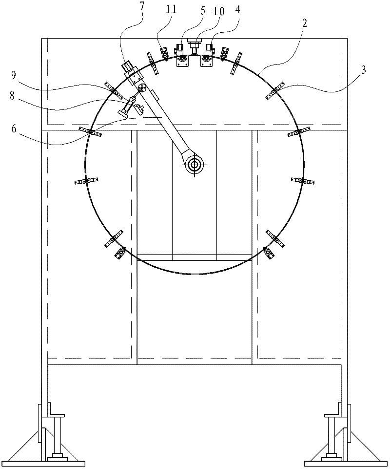 A processing method and a pocket hole processing device for an integral cage of a wind power equipment bearing