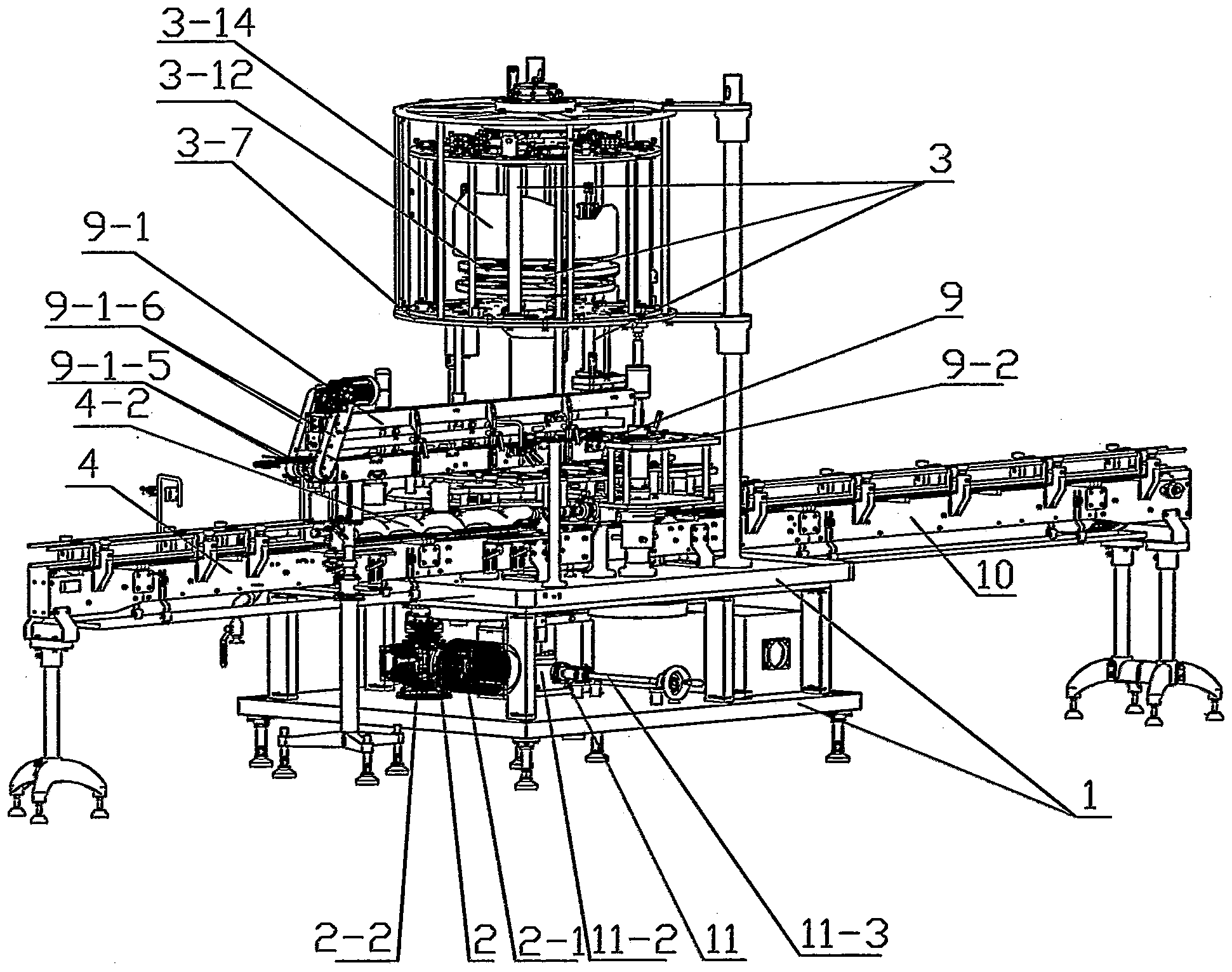 Pump cap screwing machine