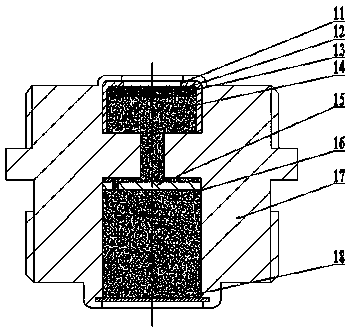 Pushing plate type scattering device