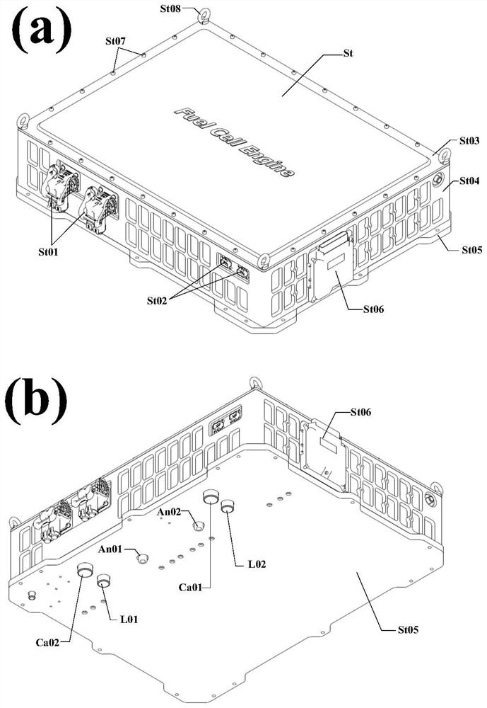 A double-stack power generation module for a vehicle-used proton exchange membrane fuel cell engine