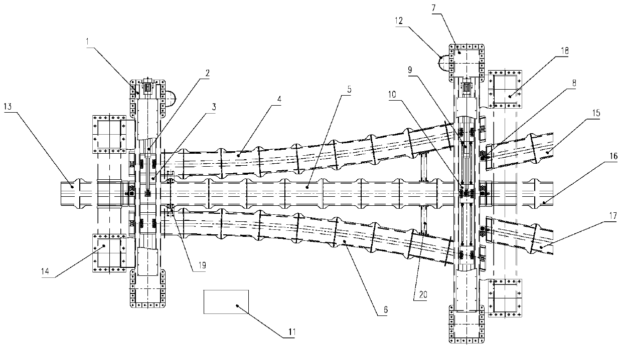 Beam-changing type turnout structure for suspension type rail transit ...