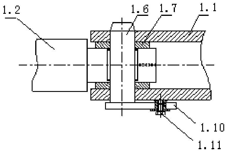 Connecting structure of oil cylinder support base and pin roll as well as mechanical device