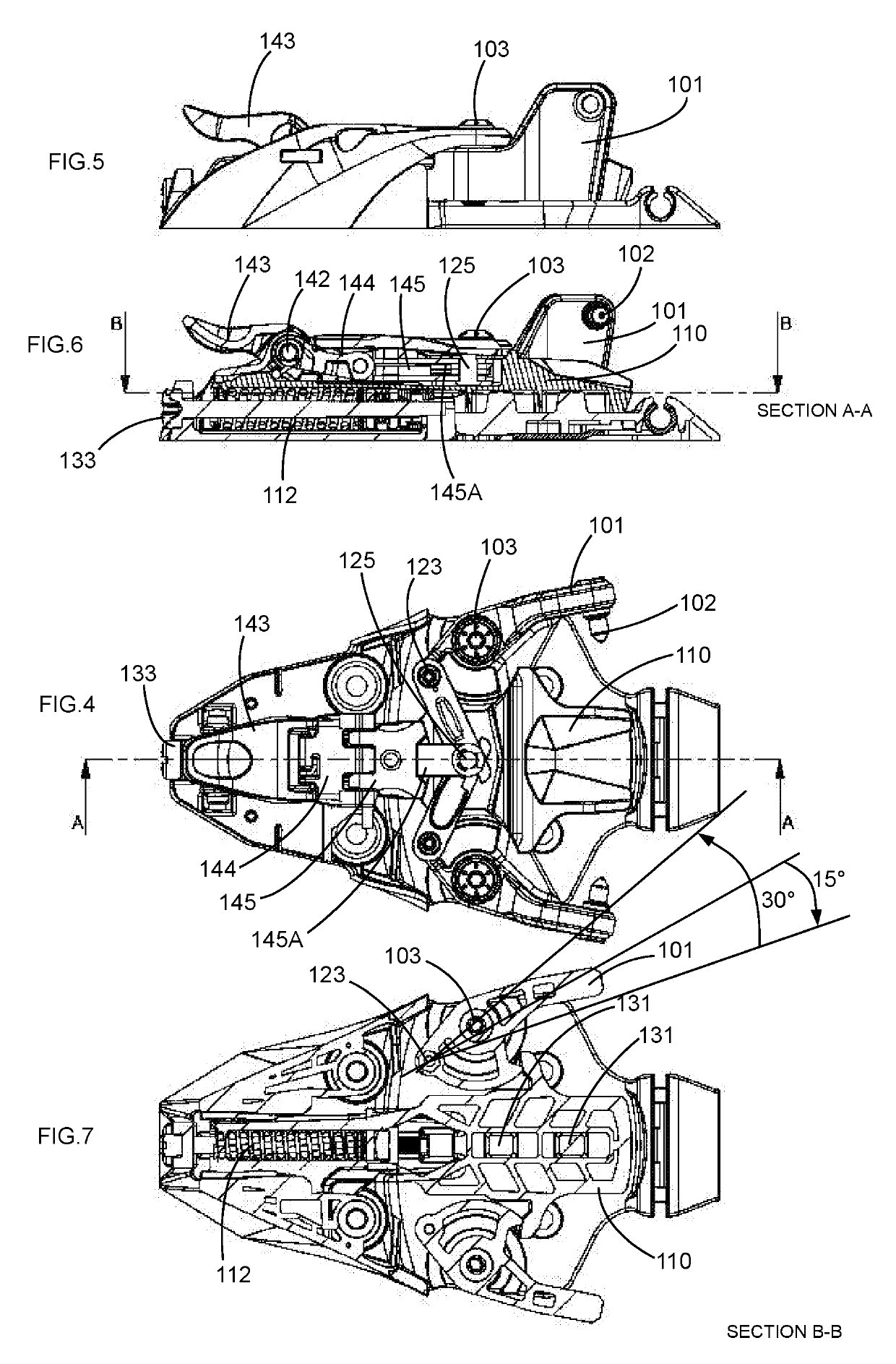 Stop for shoe binding device