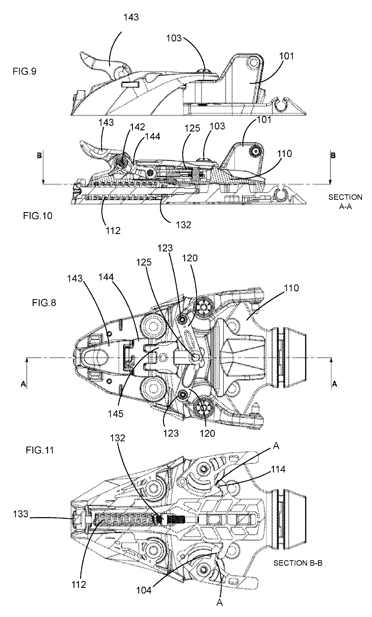 Stop for shoe binding device