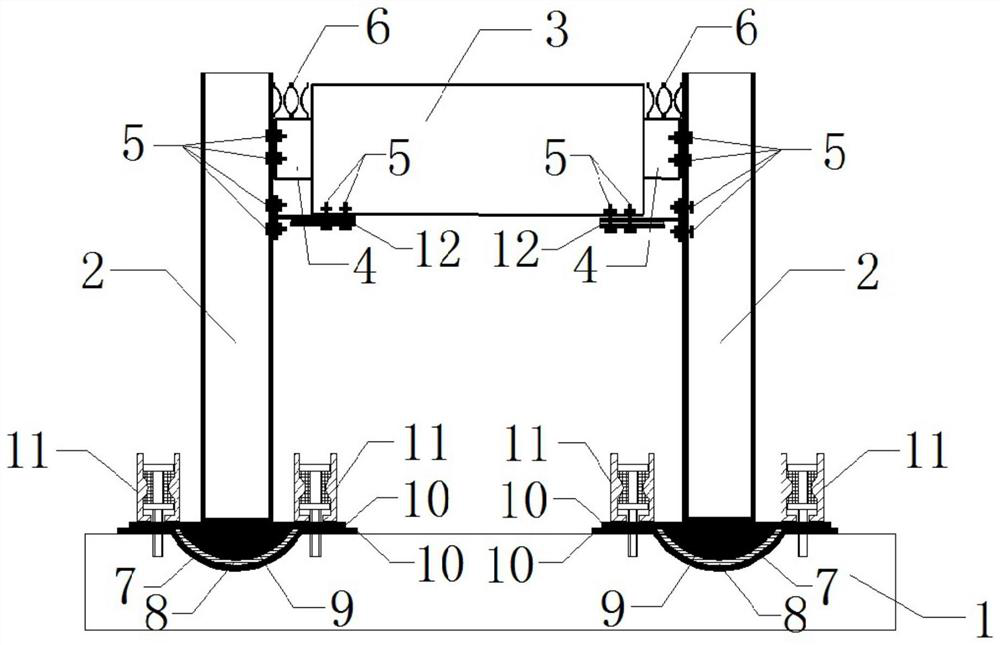A prefabricated bridge double-column pier with triple energy dissipation system