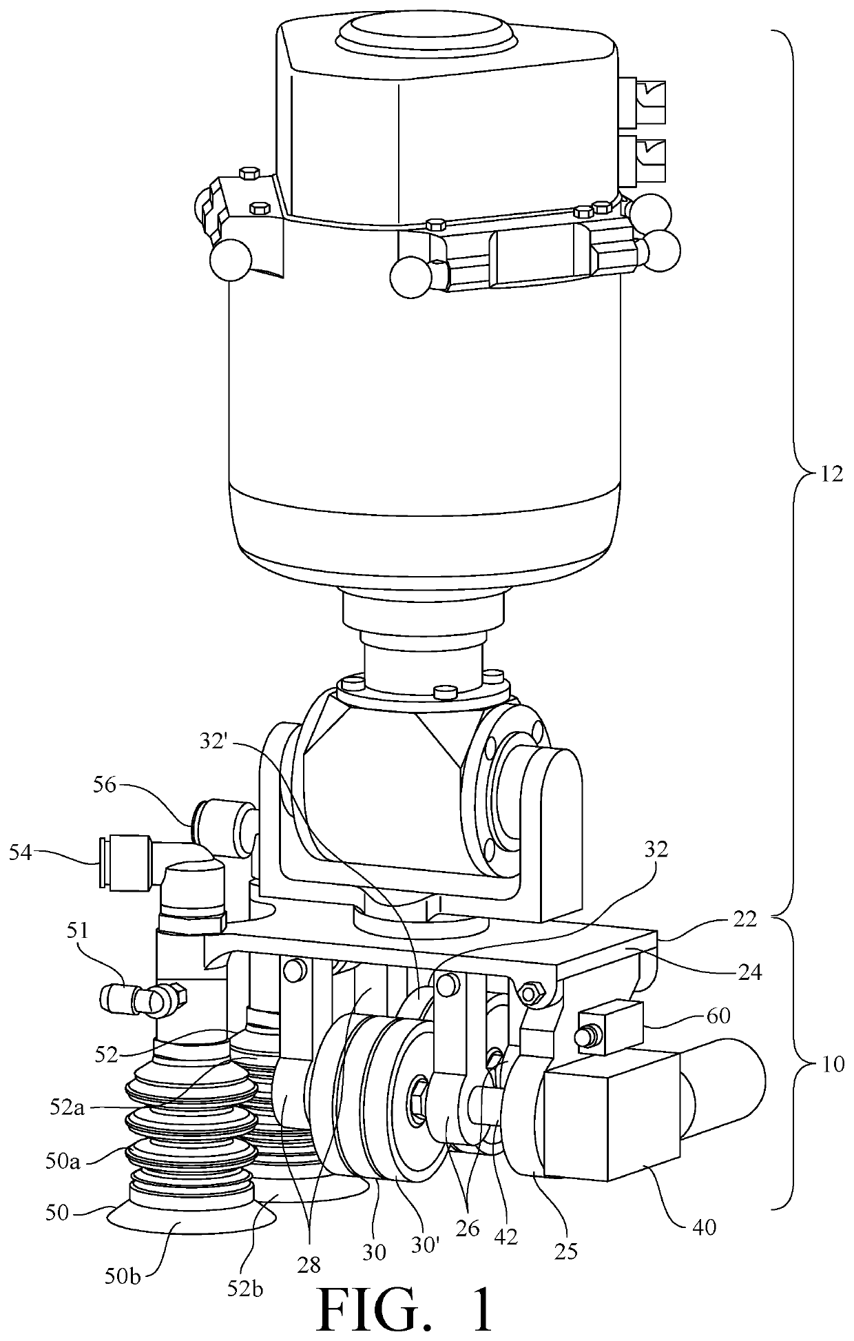 End effector for engaging the flexible packaging materials of parcels