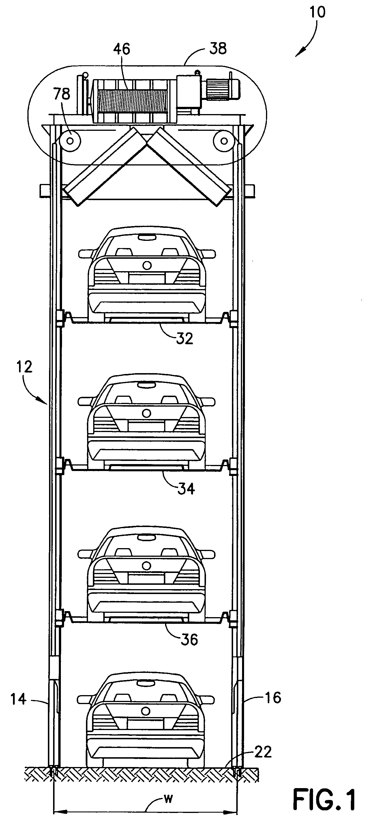 Quadruple vehicle parking system