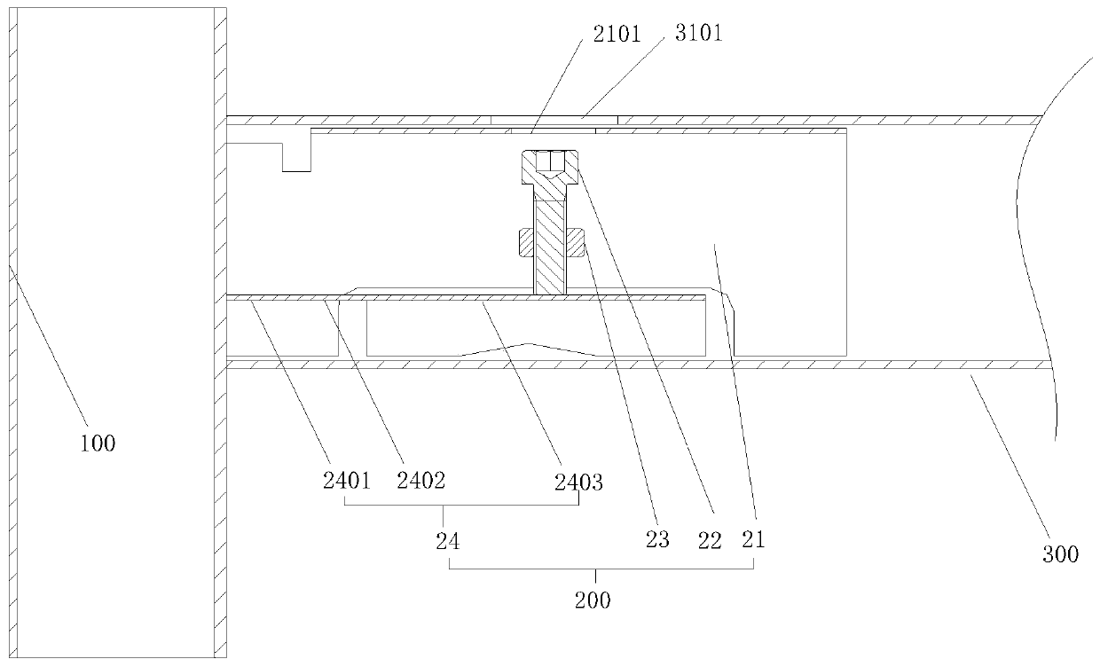 Table leg and cross beam connecting structure, table leg frame and table