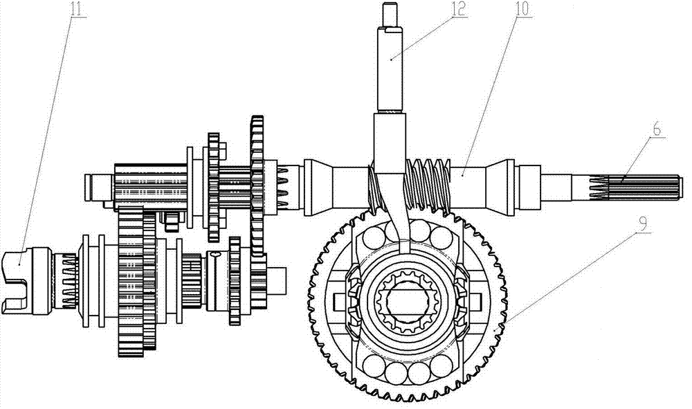 Horizontal gearbox for micro-cultivators