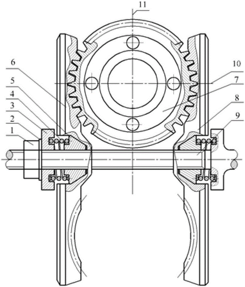 Two-stage enveloping torus face meshing worm drive