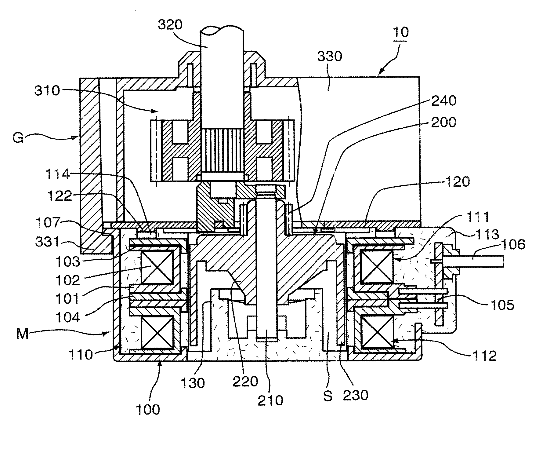 Positioning structure between parts of different materials, and assembly structure of motor