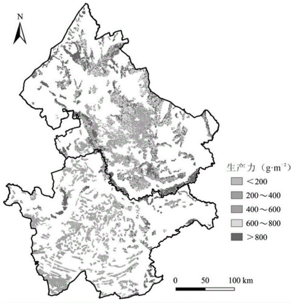 Grassland productivity estimation method based on remote sensing and GIS (geographic information system)