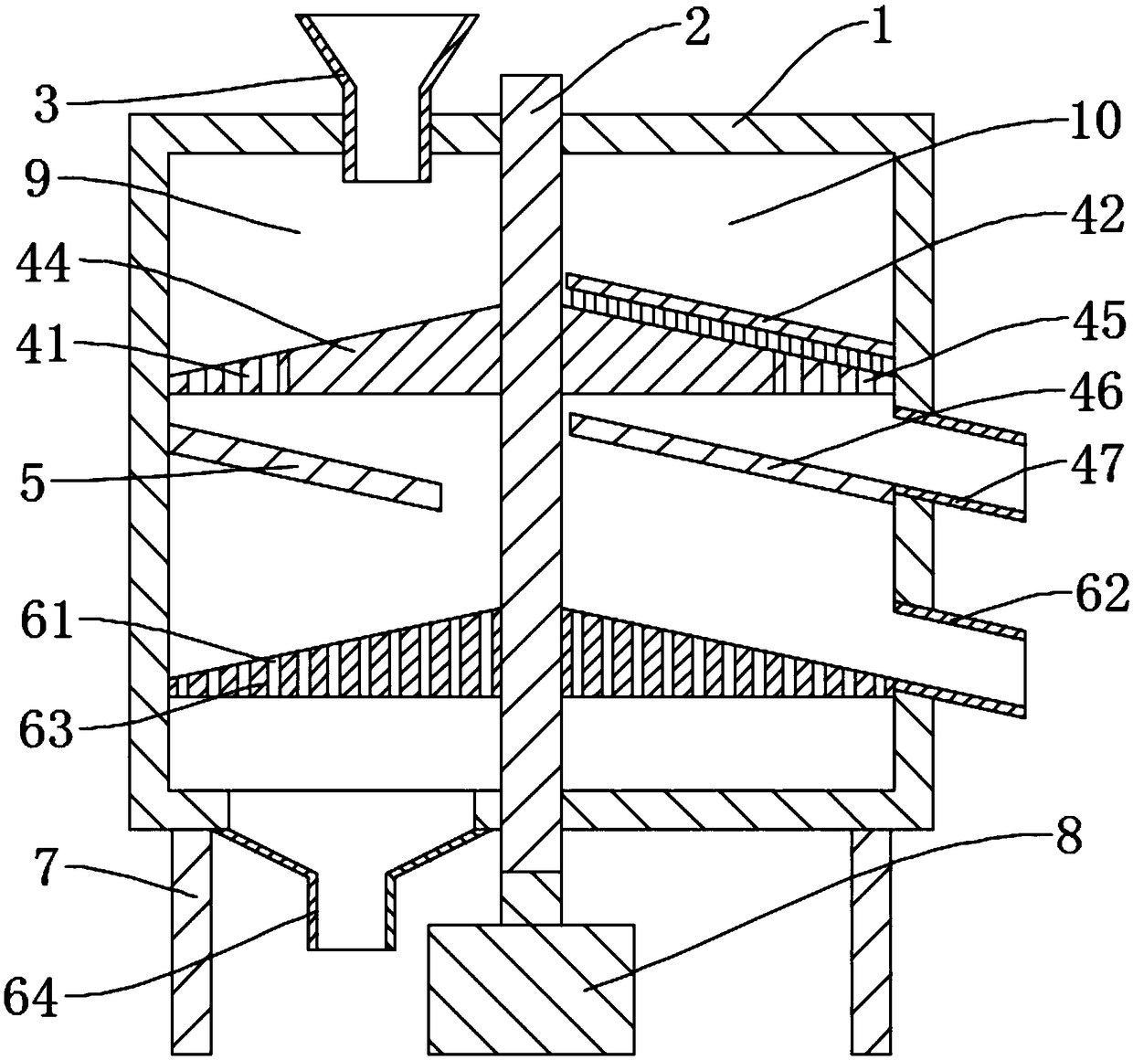 Impurity removal device for plastic particles