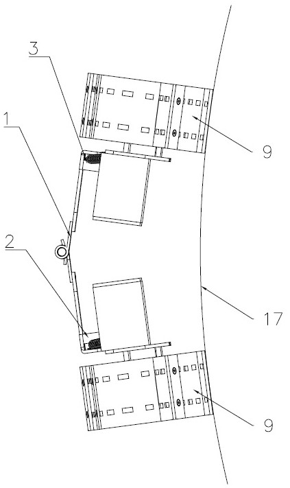 Arc-shaped steel gate panel crawling chassis