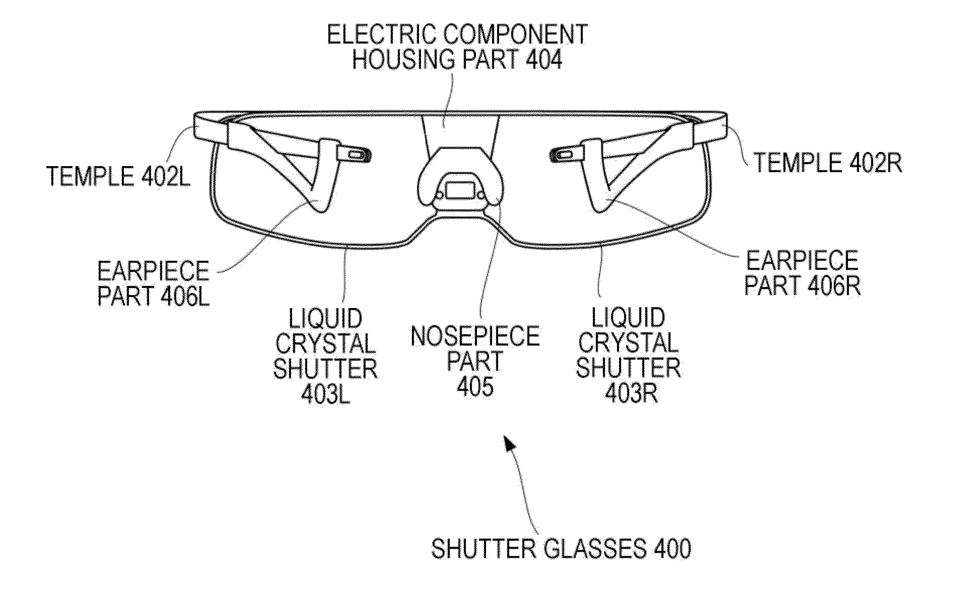 Shutter eyeglasses device