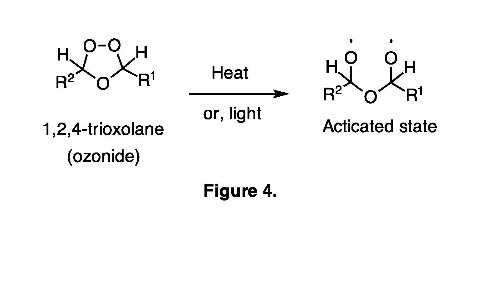 Production and use of 1,2,4-trioxolane compounds, ozonides, with bleaching properties for the whitening of teeth, skin, and hair