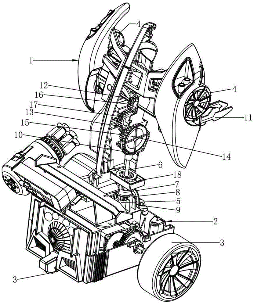 A rotating deformable robot car