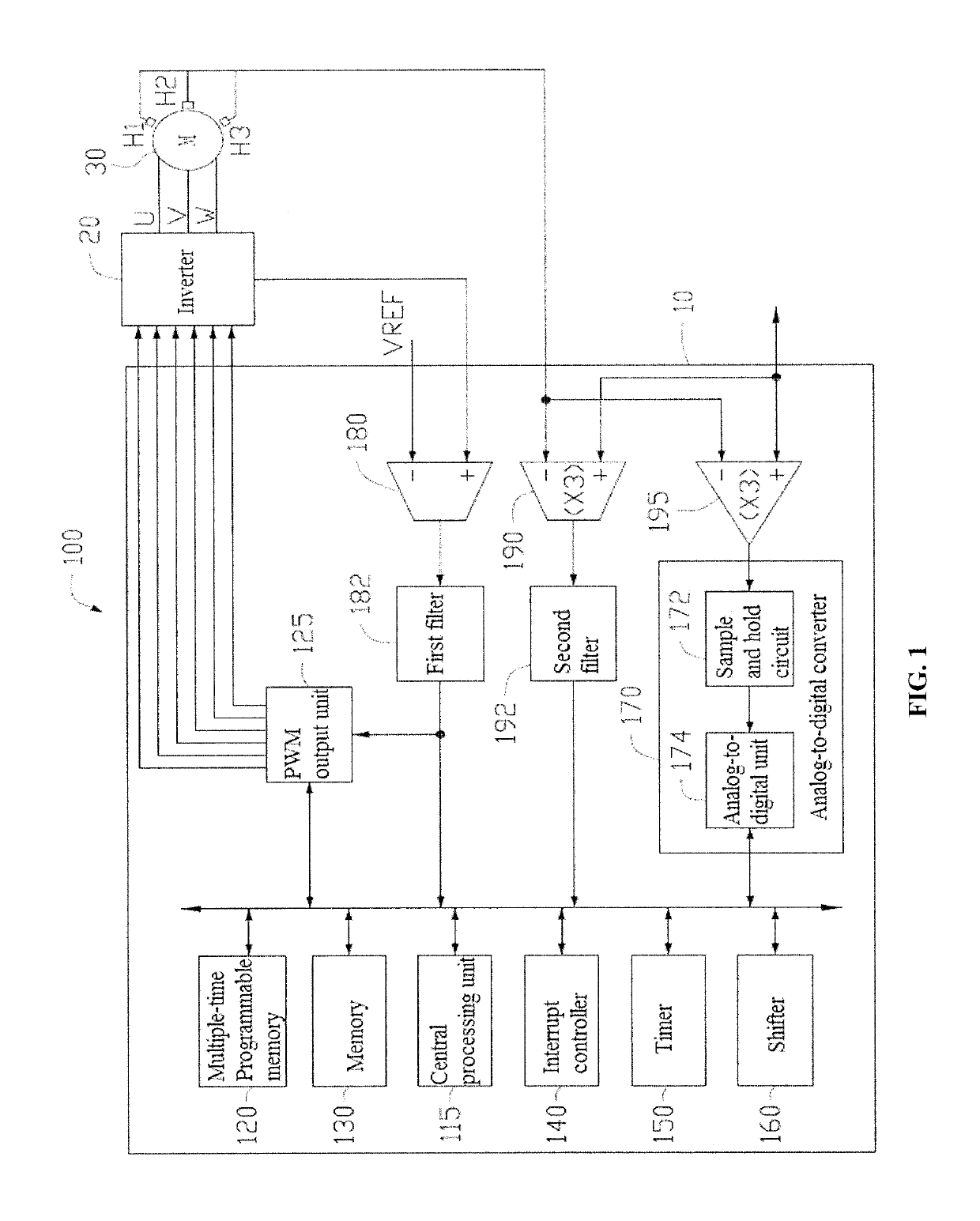 Motor-driven integrated circuit, motor device, and application apparatus