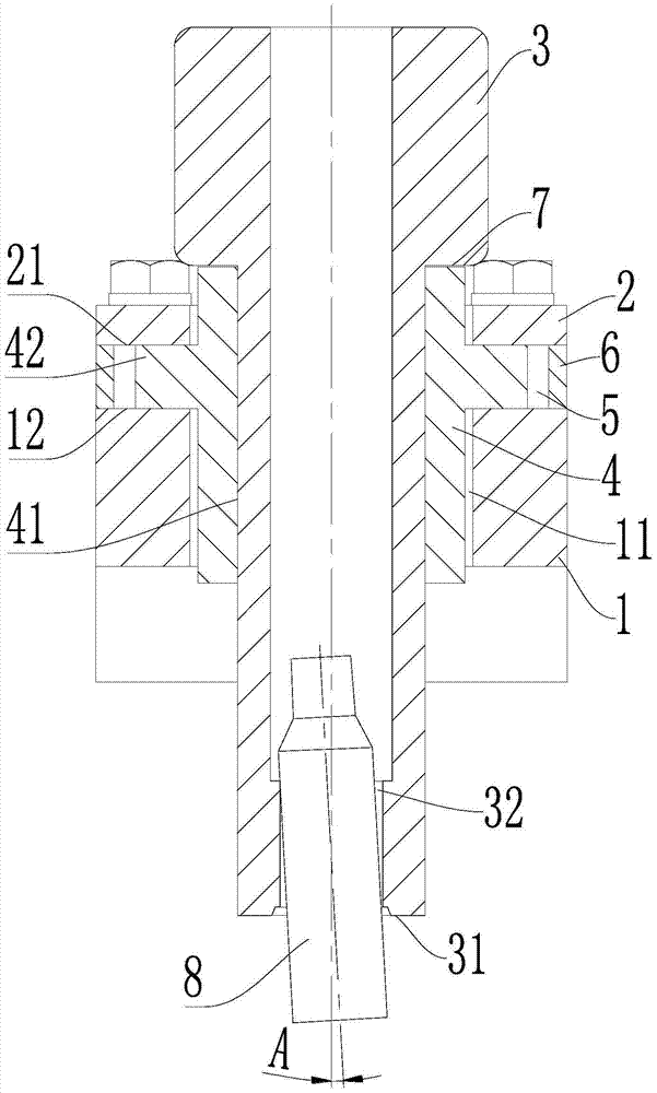 A detection tool for output shaft of wiper connecting rod