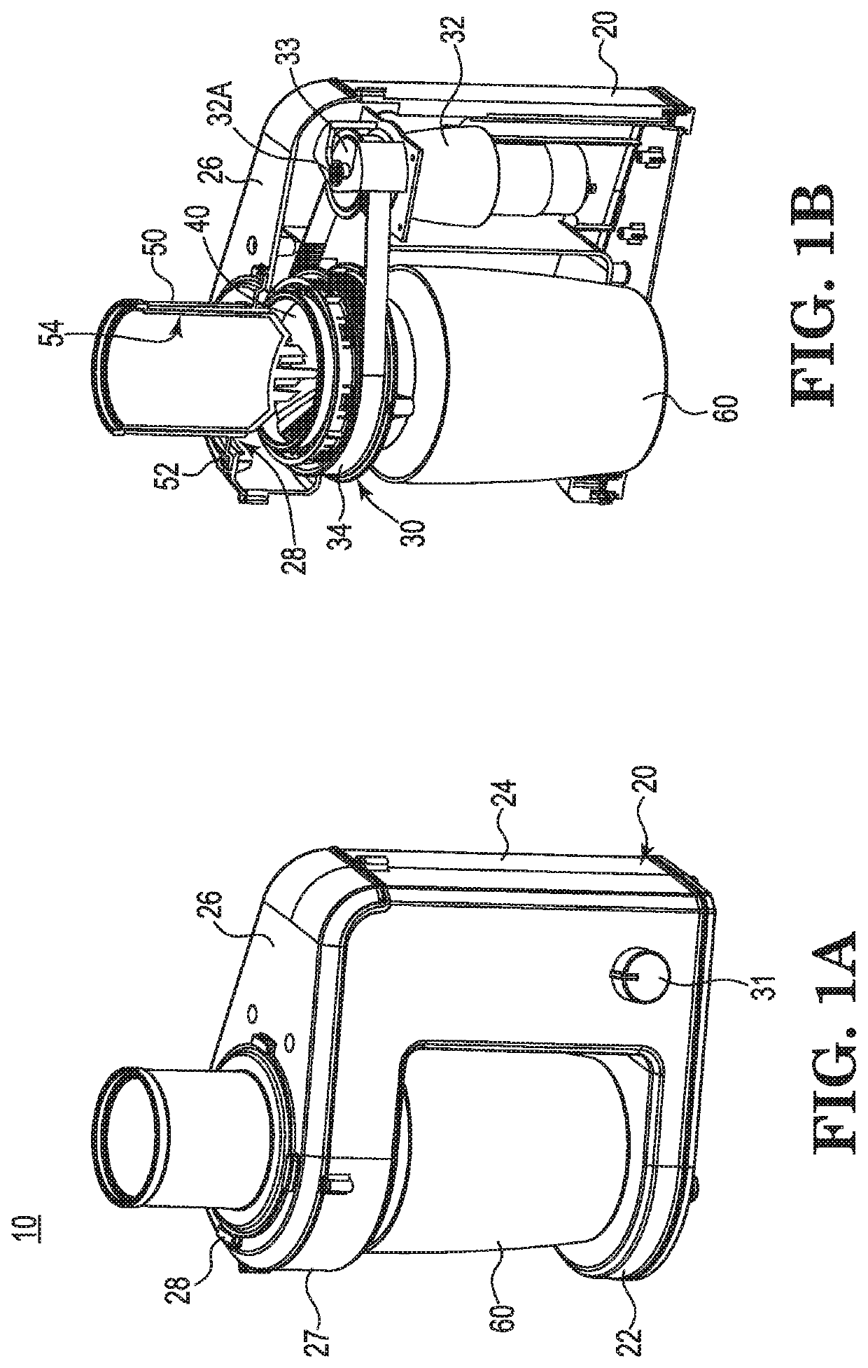 Inline spiralizing food processor