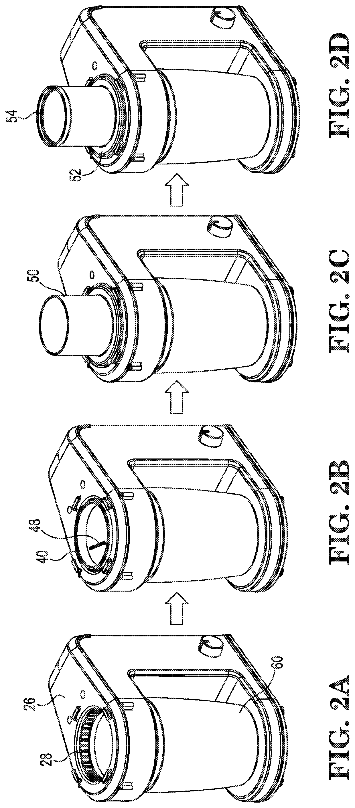 Inline spiralizing food processor