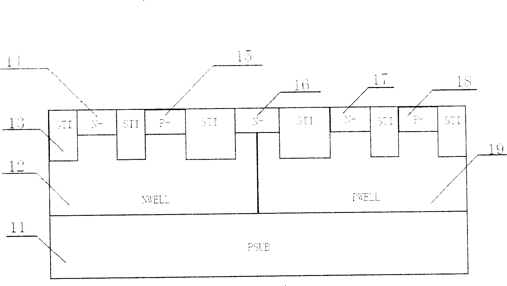 Grid-shaped electrostatic discharge protection device