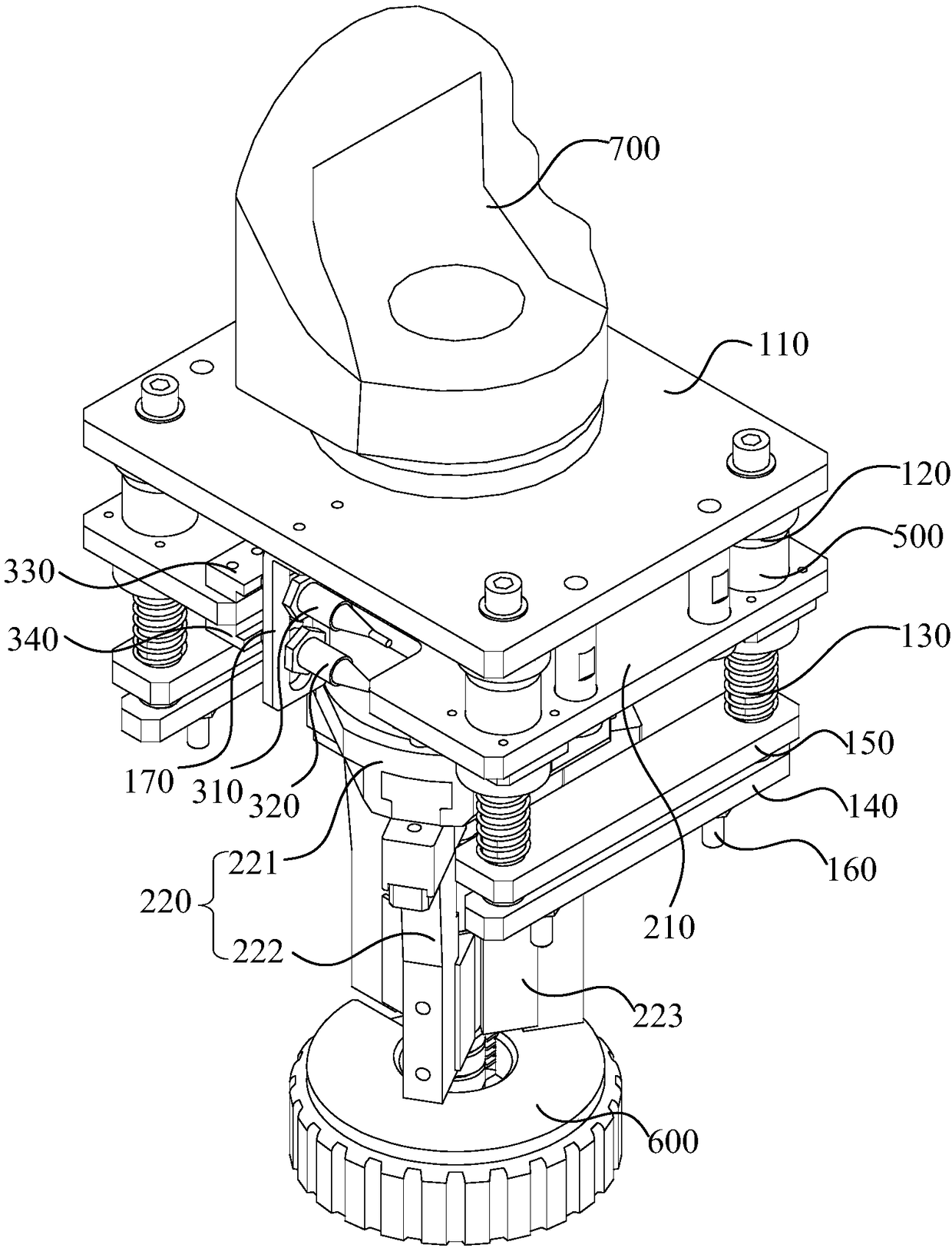 Flexible assembly device and method for mounting clutch on transmission